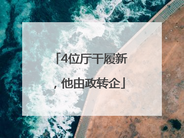 4位厅干履新，他由政转企