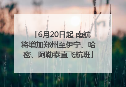 6月20日起 南航将增加郑州至伊宁、哈密、阿勒泰直飞航班