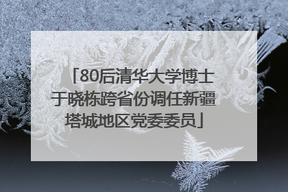80后清华大学博士于晓栋跨省份调任新疆塔城地区党委委员