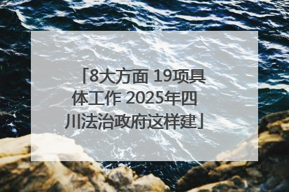 8大方面 19项具体工作 2025年四川法治政府这样建